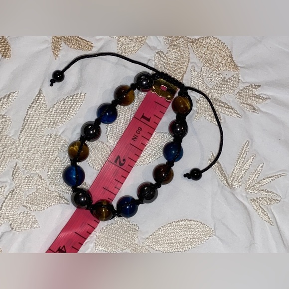 NWT Polished Natural Tourmaline Adjustable Unisex Bracelet- 10”Largest 6”Smllest - Picture 12 of 16